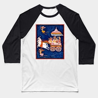 Krishna & Rukmini in a Celestial Chariot Driven by Ganesha Baseball T-Shirt